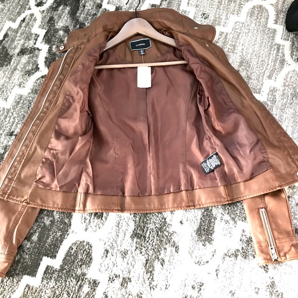 LeChateau Vegan Leather Caramel Jacket - Picture 3 of 8